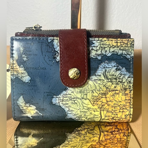 Patricia Nash Handbags - NWT Patricia Nash Chiara Greek Map Leather Bi-Fold Wallet